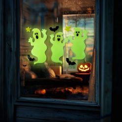   Halloween-i foszforeszkáló szellem alakú ablakdekor (56543B)