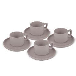   Berlinger Haus Taupe Collection 4 részes eszpresszó csésze készlet csészealjjal 100 ml (BH10016) 