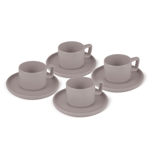 Berlinger Haus Taupe Collection 4 részes eszpresszó csésze készlet csészealjjal 100 ml (BH10016) 