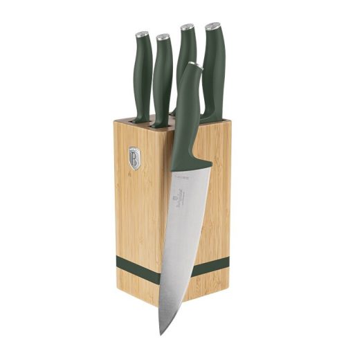 Berlinger Haus Matte Green Collection 6 részes késkészlet bambusz állvánnyal  (BH2751)