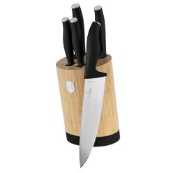   Berlinger Haus Matte Black Collection 6 részes késkészlet bambusz állvánnyal (BH2753)