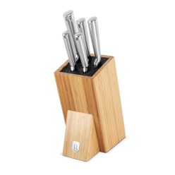   Berlinger Haus Black Silver Collection 6 részes késkészlet bambusz állvánnyal (BH2805)