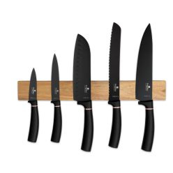   Berlinger Haus Black Rose Collection 6 részes késkészlet akácfa mágneses fali tartóval (BH2884) 