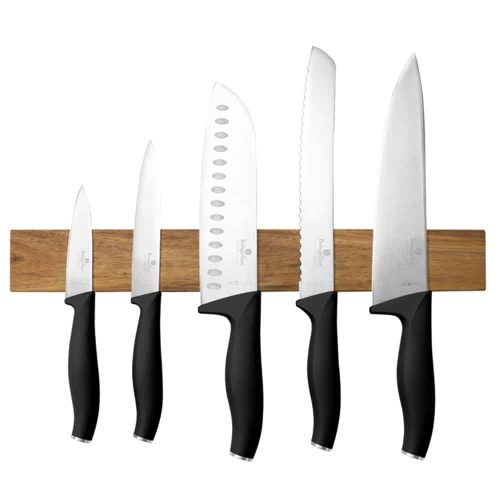 Berlinger Haus Matte Black Collection 6 részes késkészlet akácfa mágneses fali tartóval (BH2943)
