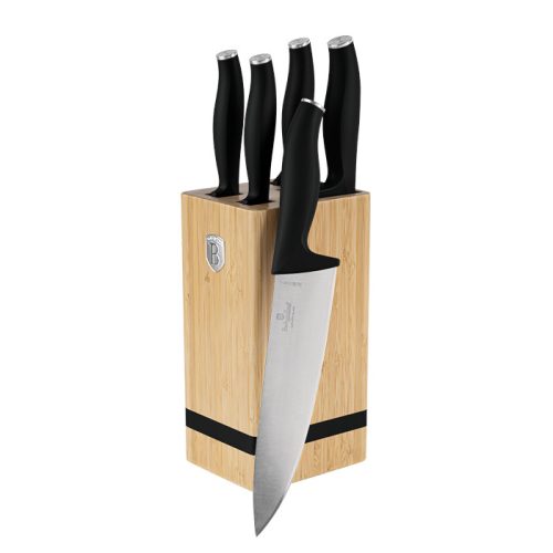 Berlinger Haus Matte Black 6 részes késkészlet bambusz állvánnyal (BH2971)