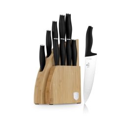   Berlinger Haus Matte Black Collection 10 részes késkészlet bambusz állvánnyal (BH2979)