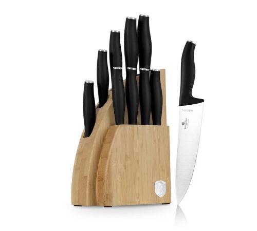 Berlinger Haus Matte Black Collection 10 részes késkészlet bambusz állvánnyal (BH2979)