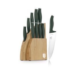   Berlinger Haus Matte Green Collection 10 részes késkészlet bambusz állvánnyal (BH3123)