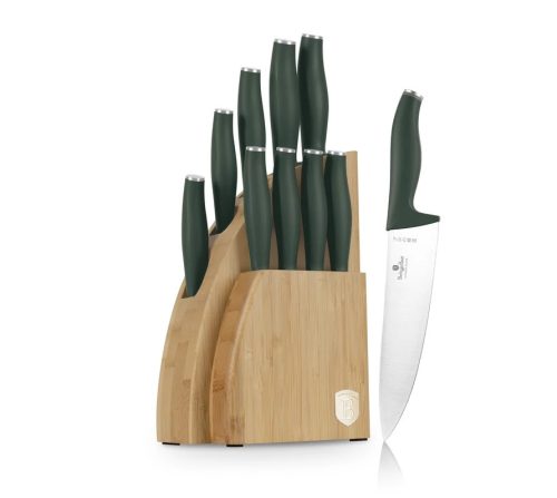 Berlinger Haus Matte Green Collection 10 részes késkészlet bambusz állvánnyal (BH3123)