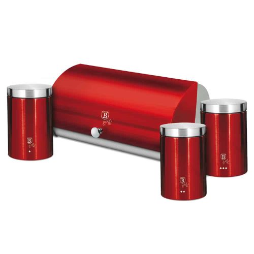 Berlinger Haus Metallic Line Burgundy kenyértartó 3 részes tároló szettel (BH6729)