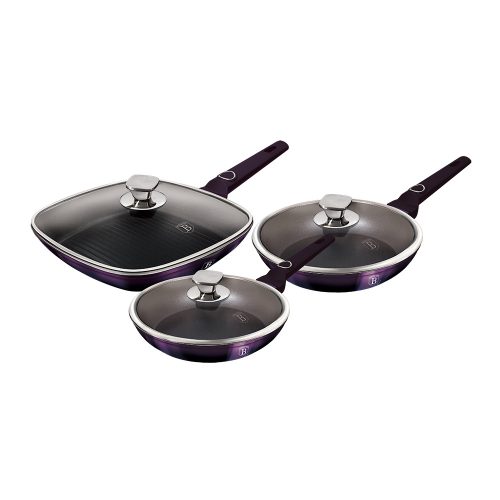 Berlinger Haus Purple Eclipse Collection 6 részes serpenyőkészlet fedővel (BH7107)