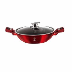   Berlinger Haus Metallic Line Burgundy wok fedővel 30 cm (BH7110)