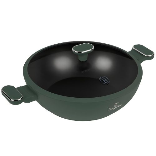 Berlinger Haus Matte Green Collection wok fedővel 30 cm (BH8160) 