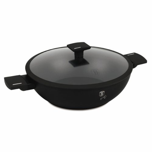 Berlinger Haus Matte Black Collection wok fedővel 30 cm (BH8182)