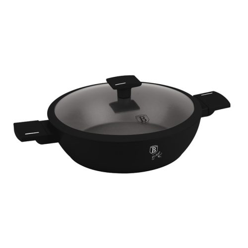 Berlinger Haus Matte Black Collection alacsony edény fedővel 28 cm (BH8185)