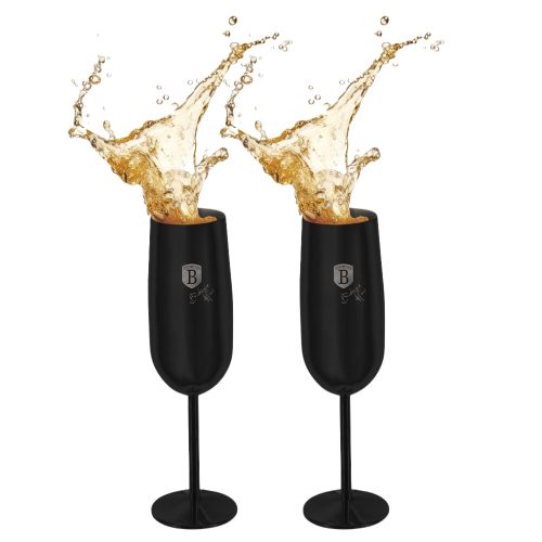 Berlinger Haus Black Rose Collection 2 db-os fém pezsgőspohár készlet (BH8664) 