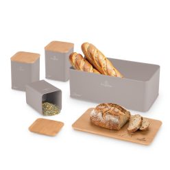   Berlinger Haus Taupe Collection kenyértartó + 3 db-os tároló szettel bambusz fedéllel (BH8902) 