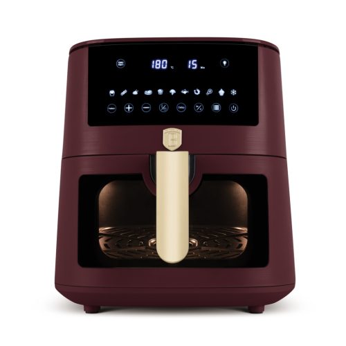 Berlinger Haus Leonardo air fryer 8 literes digitális olaj nélküli sütő bordó (BH9606)