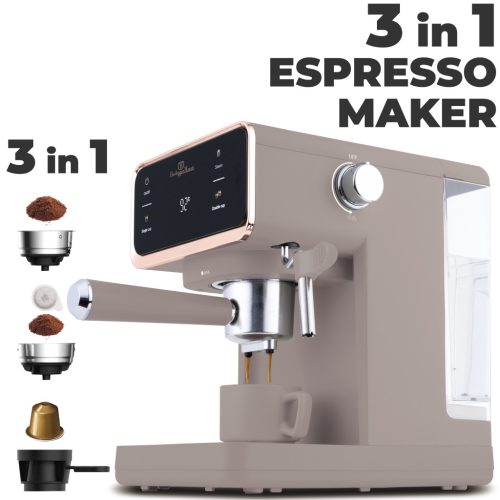 Berlinger Haus Taupe Collection digitális espresso kávéfőző 3 az 1-ben 950 W (BH9846) 