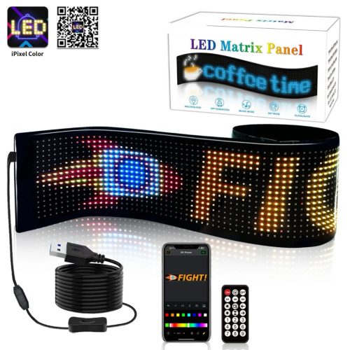 Led Matrix Panel programozható RGB flexibilis LED tábla Bluetooth vezérléssel 133 x 19,2 cm (BPR16144)