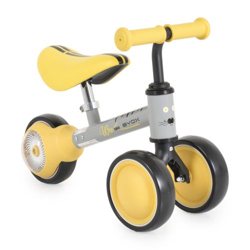 EKR Byox Wee Mini 3 kerekű gyermek futóbicikli világító hátsó kerékkel 20 kg-ig sárga (BYOXWEESARGA) 