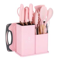   Elitehoff 19 db-os késből és konyhai eszközökből álló készlet Rózsaszín (E6072) 