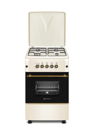 Novacook Retro Bézs gáztűzhely 57 liter 50 cm fémtetős (F5S40G2RETROBÉZS)
