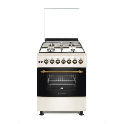   Novacook Retro Bézs kombinált tűzhely 56 liter 57 cm, fix nem lehajtható üveglap (F6B40RETROBÉZS) 