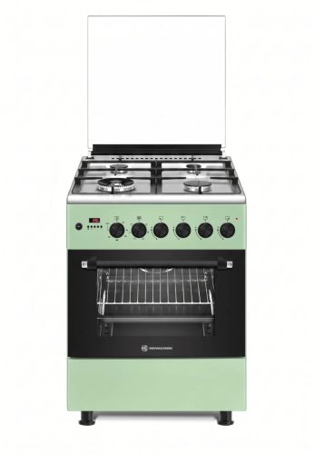 Novacook Pisztácia Zöld kombinált tűzhely 56 liter 60 cm, üvegtetős (F6TS40PZÖLDEXLINE60) 
