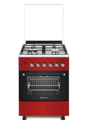 Novacook RD Meggypiros kombinált tűzhely 56 liter 60 cm, üvegtetős (F6TS40RDMPEXLINE60) 