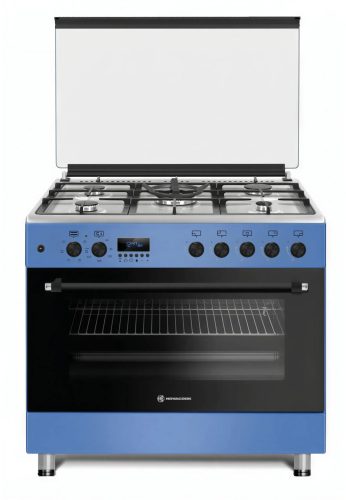 Novacook Égszínkék kombinált tűzhely 110 liter 90 cm, üvegtetős (F9S50ÉGKÉKEXLINE90) 