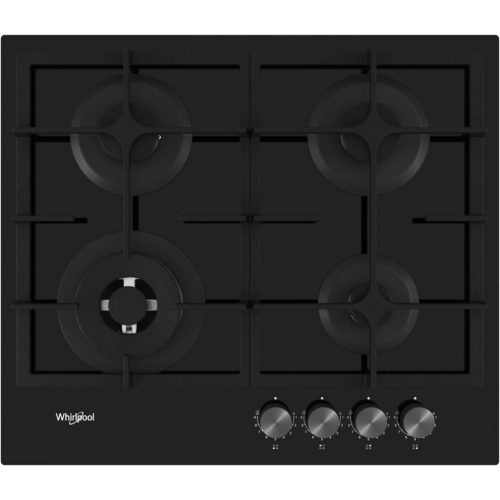 CG Whirlpool beépíthető gáz főzőlap 4 zónás edzett üveg felület 59 cm öntöttvas edénytartó (GOFL629NB) 