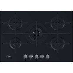   CG Whirlpool beépíthető gáz főzőlap 5 zónás edzett üveg felület 73 cm öntöttvas edénytartó (GOWL728NB) 