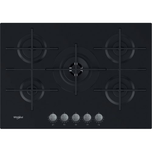 CG Whirlpool beépíthető gáz főzőlap 5 zónás edzett üveg felület 73 cm öntöttvas edénytartó (GOWL728NB) 