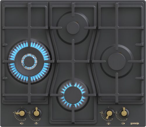 CG Gorenje Classico beépíthető gáz főzőlap 4 zónás 60 cm öntöttvas edénytartó (GW6D42CLB) 