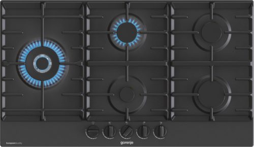 CG Gorenje beépíthető gáz főzőlap 4 + 1 Wok zónás 90 cm öntöttvas edénytartó (GW951MB) 