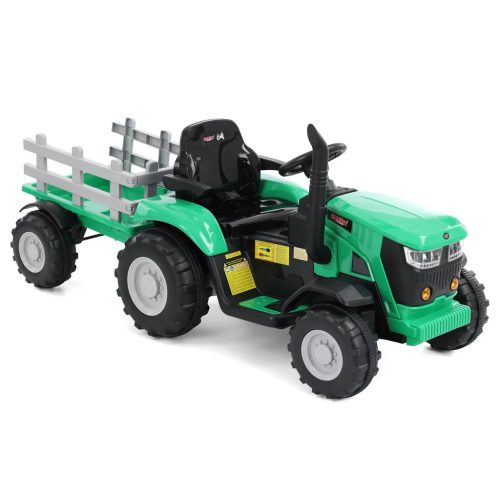Hecht 1 személyes elektromos gyermek traktor pótkocsival 2 x 35 W 30 kg-ig (HECHT50825GREEN) 