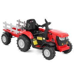   Hecht 1 személyes elektromos gyermek traktor pótkocsival 2 x 35 W 30 kg-ig (HECHT50825RED) 