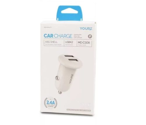 Yourz autóstöltő 2 x USB (MDCS08) (0277)