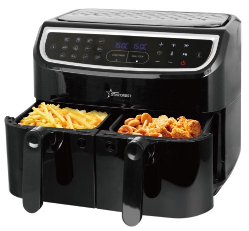 Starcrest 2 x 4,5 literes air fryer olaj nélküli sütő (SFR9024BK) (0393)