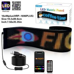   Led Matrix Panel programozható RGB flexibilis LED tábla Bluetooth vezérléssel 90 x 19 cm (HRP1696PLUS)