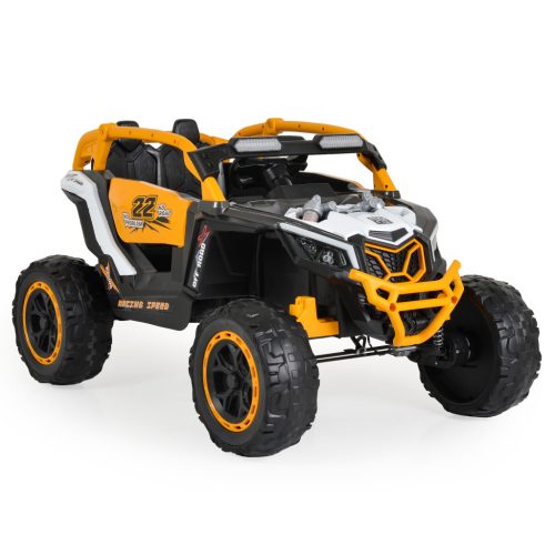 EKR Kansas Buggy 4x4 1 személyes elektromos gyermek homokfutó 30 kg-ig sárga fehér (KANSASSARGAFEHER) 