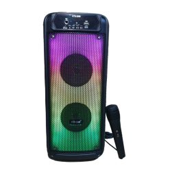   KBroad Bluetooth party hangszóró vezetékes mikrofonnal, színes LED fényekkel és USB támogatással (KTS2268)
