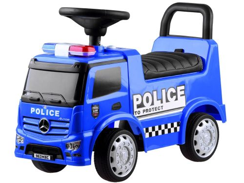 EKR Mercedes lábbal hajtós rendőrautó, fény és hanghatásokkal 25 kg-ig kék (MERCEDESRENDORKEK)