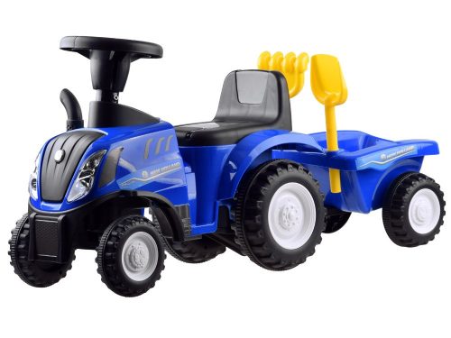 EKR New Holland lábbal hajtós traktor pótkocsival, világító első lámpával hanghatásokkal 25 kg-ig kék (NEWHOLLANDKEK) 