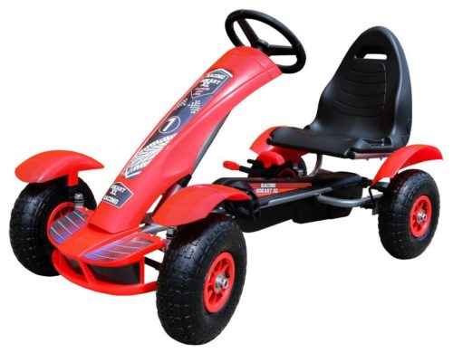 EKR Racing pedálos gokart felfújható csapágyas kerekekkel 50 kg-ig piros (RACINGGOKARTPIROS) Január 15-től rendelhető!