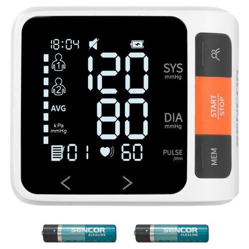 Sencor csuklós digitális vérnyomásmérő (SBD0900WH) 