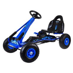   Speed pedálos gokart felfújható kerekekkel - állítható üléssel - szabadonfutóval Kék 30 kg-ig (SPEEDPEDALOSKEK) 