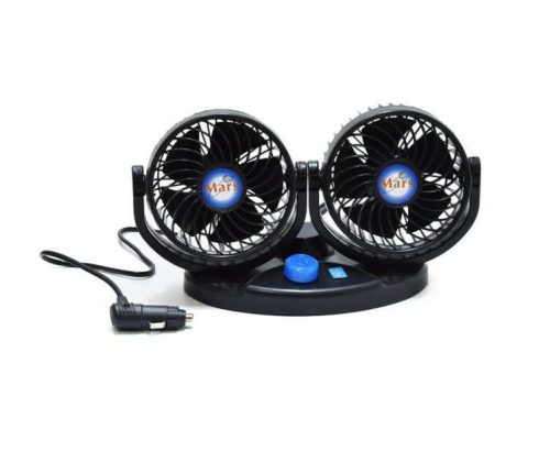 Mars duplafejű autós ventilátor autós töltős csatlakozóval (MARSX616) (1081)